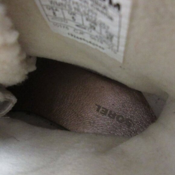 Sorel Women Boots Phoenix Short Lace Lux Ankle US 8 Beige Leather Lace Up 952 - Picture 12 of 13